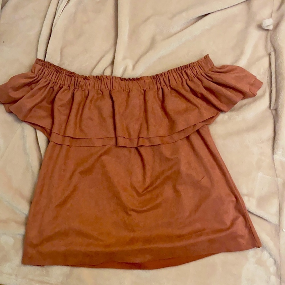Young Fabulous & Broke Faux Suede Ruffle Top M - Picture 5 of 5